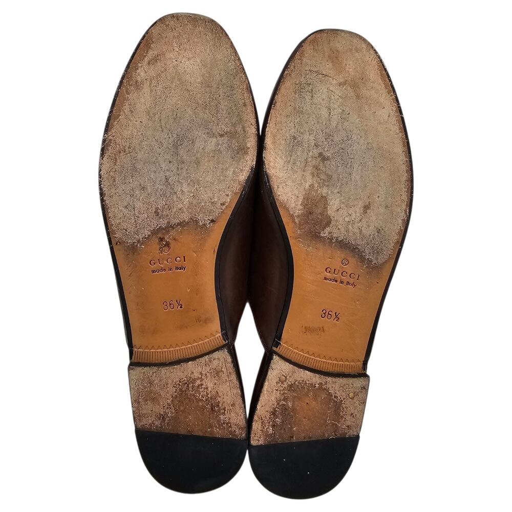 Gucci Brown Leather Horsebit Backless Loafers - Picture 8 of 9